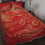 Chinese Phoenix Print Quilt Bed Set