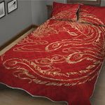 Chinese Phoenix Print Quilt Bed Set