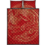 Chinese Phoenix Print Quilt Bed Set