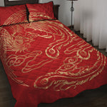 Chinese Phoenix Print Quilt Bed Set