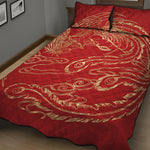Chinese Phoenix Print Quilt Bed Set