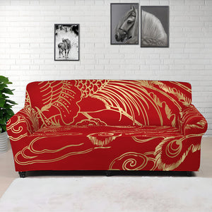 Chinese Phoenix Print Sofa Cover