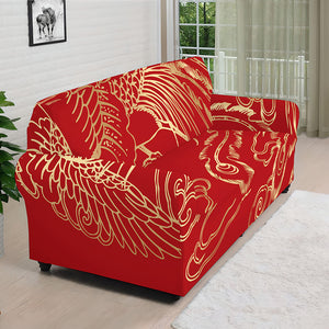 Chinese Phoenix Print Sofa Cover