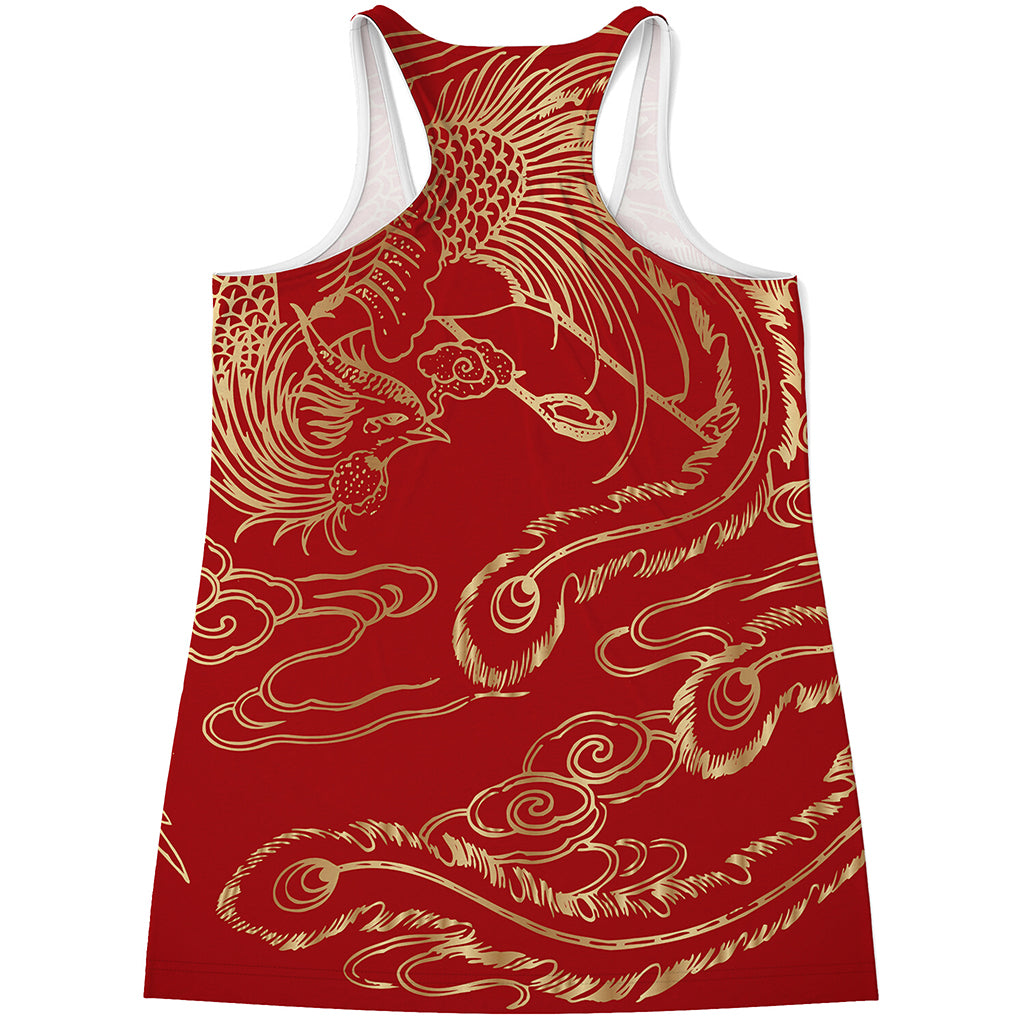 Chinese Phoenix Print Women's Racerback Tank Top