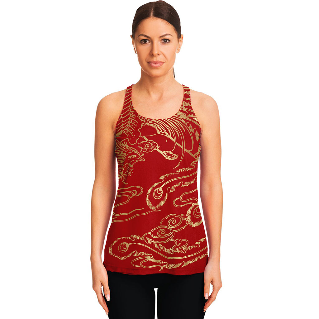 Chinese Phoenix Print Women's Racerback Tank Top