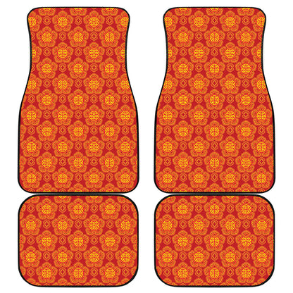 Chinese Prosperity Symbol Pattern Print Front and Back Car Floor Mats