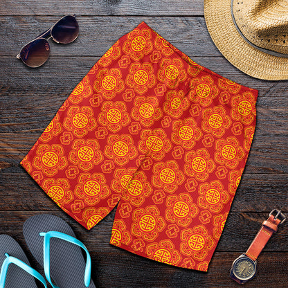 Chinese Prosperity Symbol Pattern Print Men's Shorts