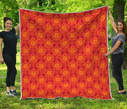 Chinese Prosperity Symbol Pattern Print Quilt