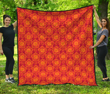 Chinese Prosperity Symbol Pattern Print Quilt