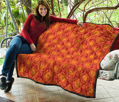 Chinese Prosperity Symbol Pattern Print Quilt
