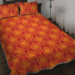 Chinese Prosperity Symbol Pattern Print Quilt Bed Set