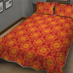 Chinese Prosperity Symbol Pattern Print Quilt Bed Set