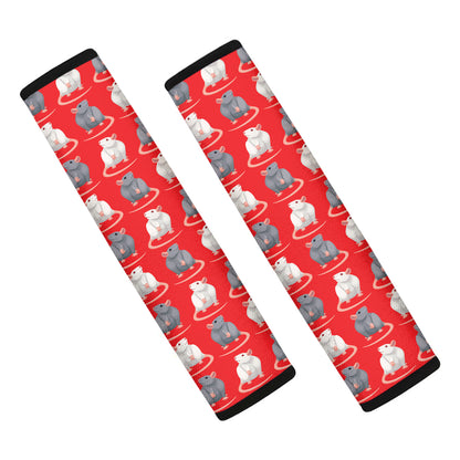 Chinese Rat Zodiac Pattern Print Car Seat Belt Covers
