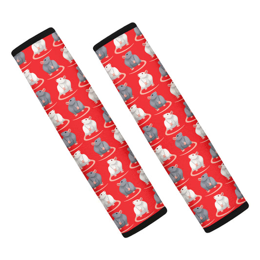 Chinese Rat Zodiac Pattern Print Car Seat Belt Covers