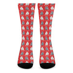 Chinese Rat Zodiac Pattern Print Crew Socks