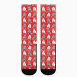 Chinese Rat Zodiac Pattern Print Crew Socks