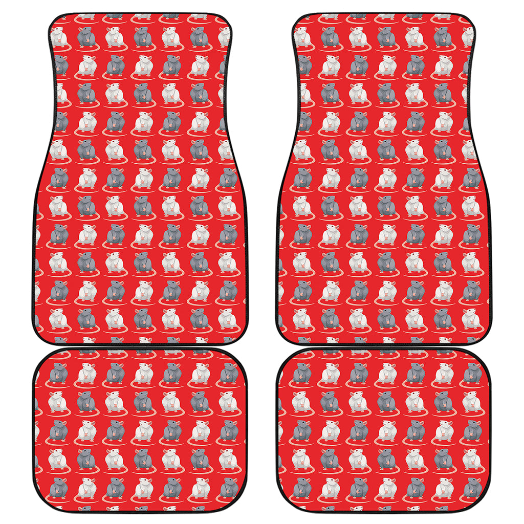 Chinese Rat Zodiac Pattern Print Front and Back Car Floor Mats