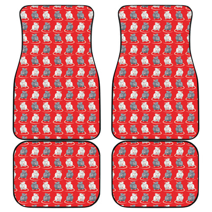 Chinese Rat Zodiac Pattern Print Front and Back Car Floor Mats