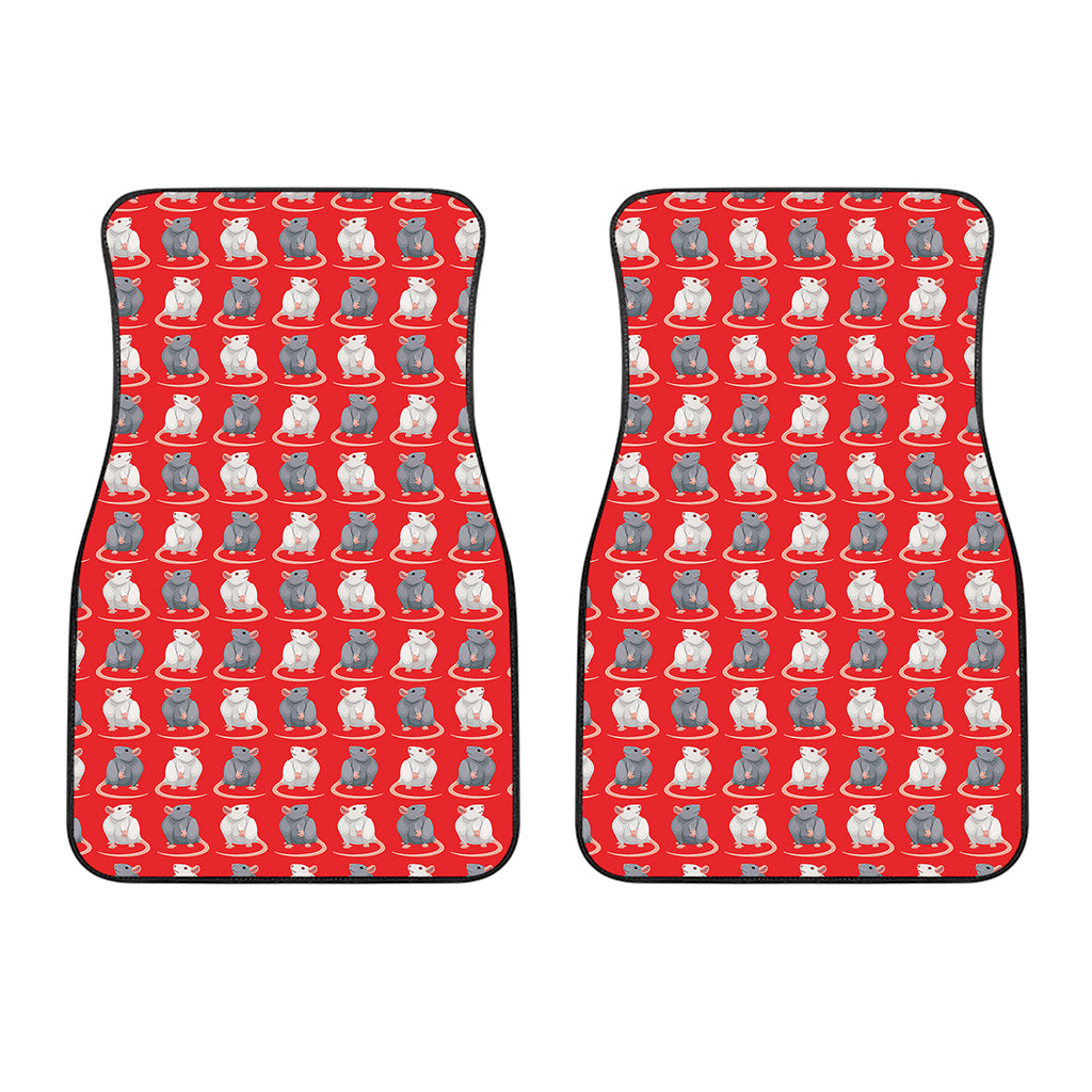 Chinese Rat Zodiac Pattern Print Front Car Floor Mats