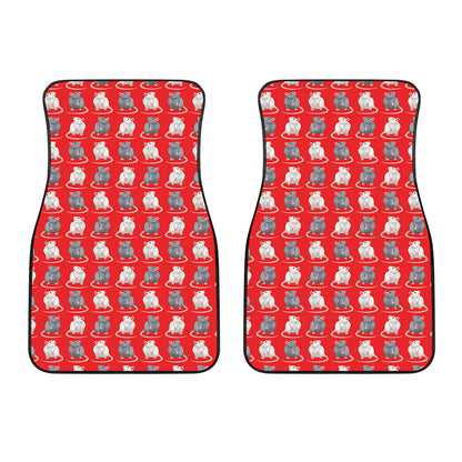 Chinese Rat Zodiac Pattern Print Front Car Floor Mats