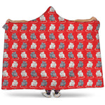 Chinese Rat Zodiac Pattern Print Hooded Blanket