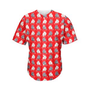 Chinese Rat Zodiac Pattern Print Men's Baseball Jersey