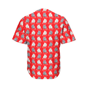 Chinese Rat Zodiac Pattern Print Men's Baseball Jersey