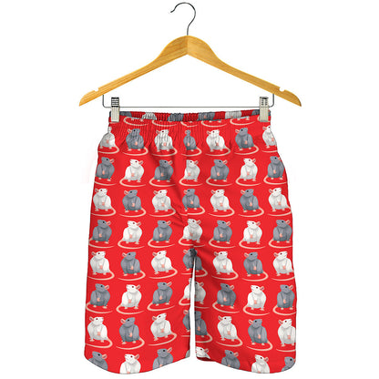 Chinese Rat Zodiac Pattern Print Men's Shorts