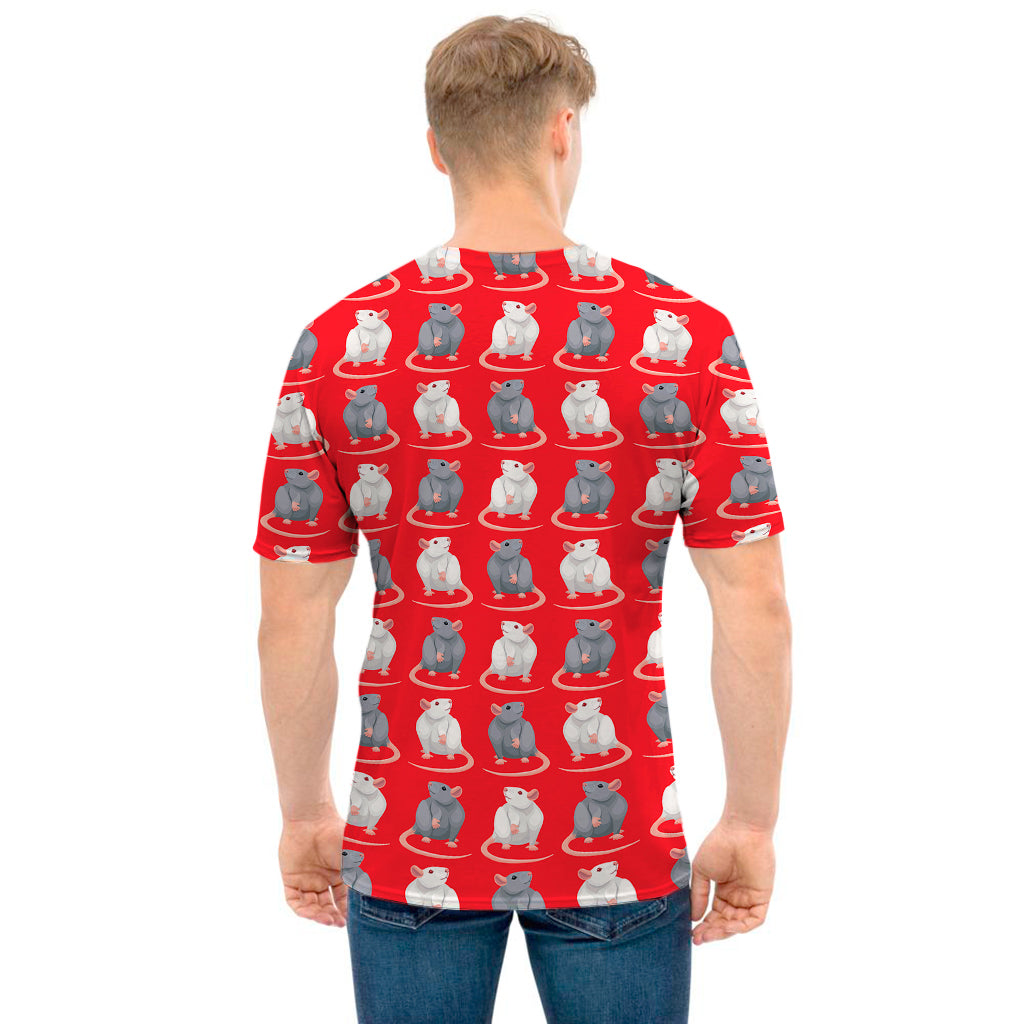 Chinese Rat Zodiac Pattern Print Men's T-Shirt