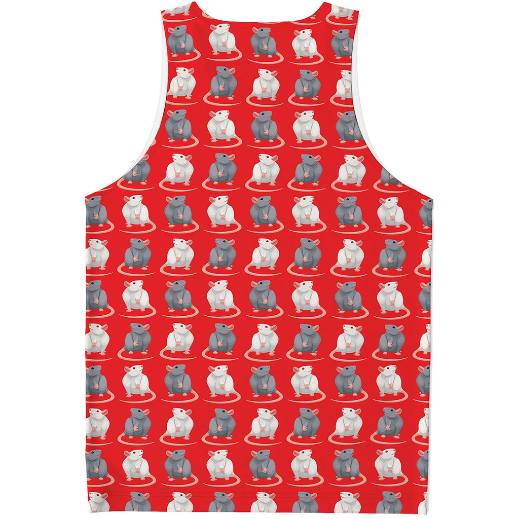 Chinese Rat Zodiac Pattern Print Men's Tank Top