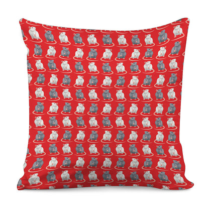 Chinese Rat Zodiac Pattern Print Pillow Cover
