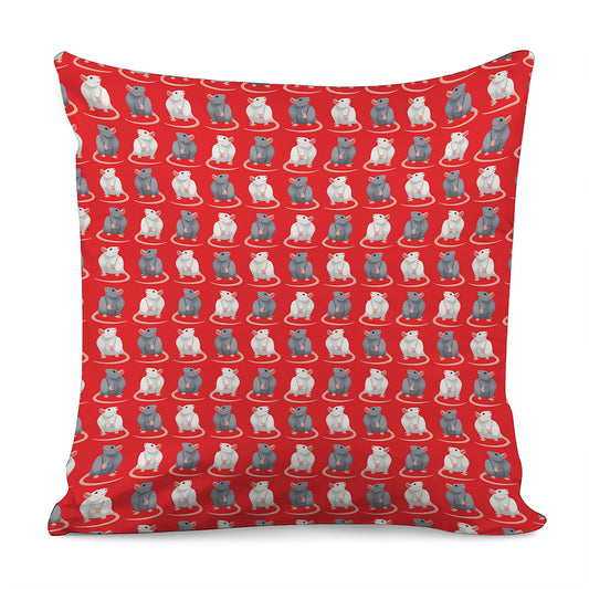 Chinese Rat Zodiac Pattern Print Pillow Cover