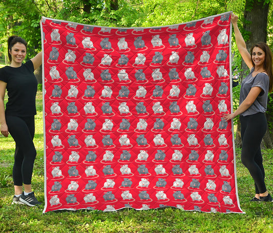 Chinese Rat Zodiac Pattern Print Quilt