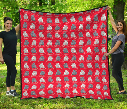 Chinese Rat Zodiac Pattern Print Quilt