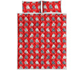 Chinese Rat Zodiac Pattern Print Quilt Bed Set