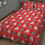 Chinese Rat Zodiac Pattern Print Quilt Bed Set