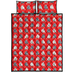 Chinese Rat Zodiac Pattern Print Quilt Bed Set