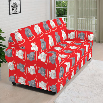 Chinese Rat Zodiac Pattern Print Sofa Cover