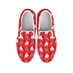 Chinese Rat Zodiac Pattern Print White Slip On Shoes