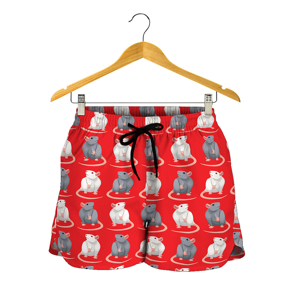 Chinese Rat Zodiac Pattern Print Women's Shorts