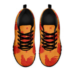 Chinese Rooster Pattern Print Black Sneakers