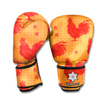 Chinese Rooster Pattern Print Boxing Gloves