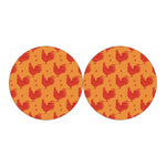 Chinese Rooster Pattern Print Car Coasters