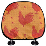 Chinese Rooster Pattern Print Car Headrest Covers