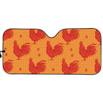 Chinese Rooster Pattern Print Car Sun Shade