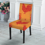 Chinese Rooster Pattern Print Dining Chair Slipcover
