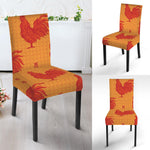 Chinese Rooster Pattern Print Dining Chair Slipcover