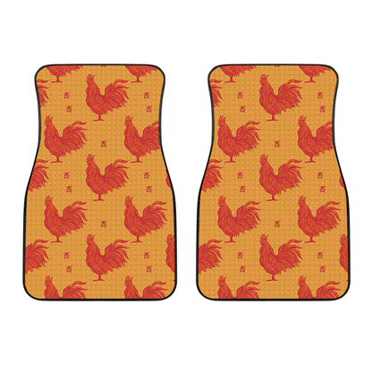 Chinese Rooster Pattern Print Front Car Floor Mats