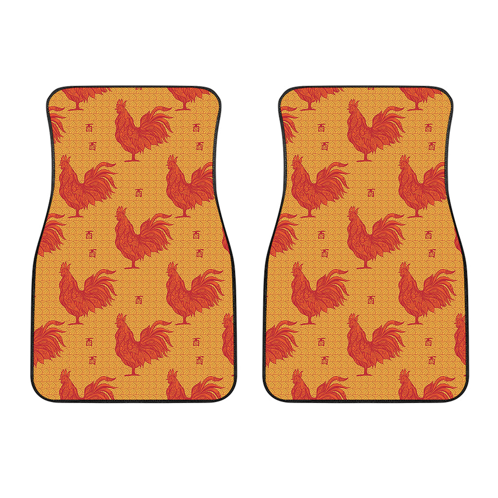 Chinese Rooster Pattern Print Front Car Floor Mats