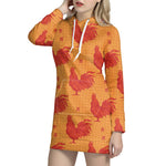 Chinese Rooster Pattern Print Hoodie Dress